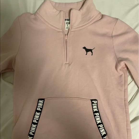 Quarter-Zip Pink Hoodie